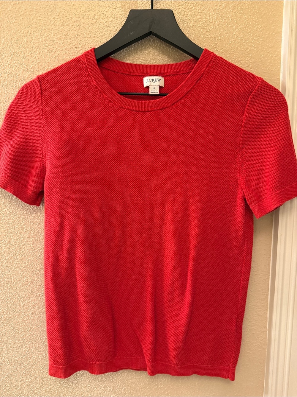 J. Crew Bright Red Short-Sleeve Knit Tee